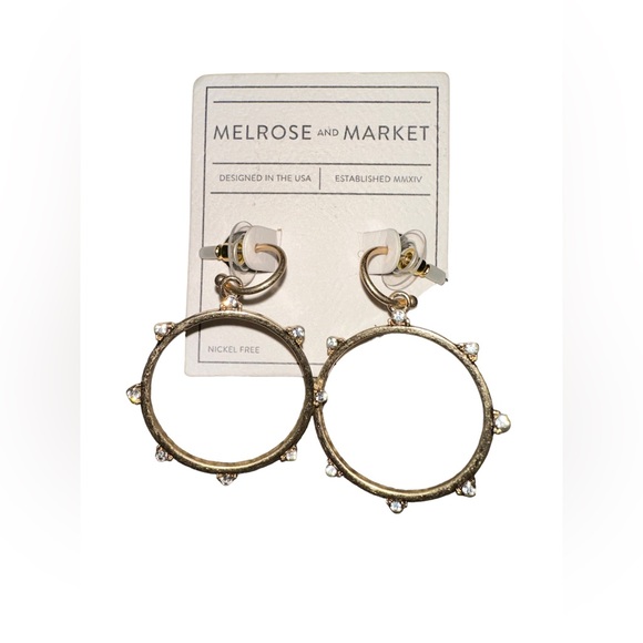 Nordstrom Melrose & Market lot of gold Tone earrings hopes and dangles - Picture 7 of 7